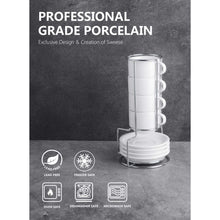 Load image into Gallery viewer, 4 Ounce Porcelain Stackable Espresso Cups, Set of 4