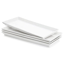 Load image into Gallery viewer, 13.8 Inch Porcelain Rectangular Serving Platters, Set of 4