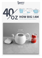 Load image into Gallery viewer, 40 Ounce Porcelain Tea Pot