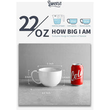 Load image into Gallery viewer, 22 Ounce Porcelain Jumbo Mugs, Set of 4