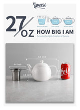 Load image into Gallery viewer, 27 Ounce Porcelain Tea Pot with Infuser