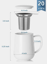 Load image into Gallery viewer, 20 Ounce Porcelain Tea Mug with Infuser