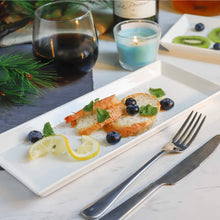 Load image into Gallery viewer, 13.8 Inch Porcelain Rectangular Serving Platters, Set of 4