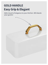 Load image into Gallery viewer, Porcelain Butter Dish with Gold Handle