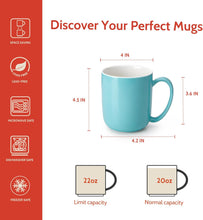 Load image into Gallery viewer, 20 Ounce Porcelain Big Handle Mugs, Set of 6

