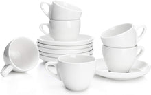 Load image into Gallery viewer, 2 Ounce Porcelain Cappuccino Cups with Saucers, Hot Assorted Color
