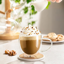 Load image into Gallery viewer, 8 oz Double Wall Glass Coffee Mugs, Set of 4
