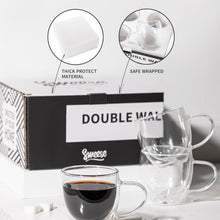 Load image into Gallery viewer, 8 oz Double Wall Glass Coffee Mugs, Set of 4
