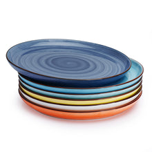 Load image into Gallery viewer, 10 Inch Porcelain Side Appetizer Plates, Hot Assorted Color, Set of 6
