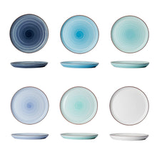 Load image into Gallery viewer, 10 Inch Porcelain Side Appetizer Plates, Cool Assorted Color, Set of 6
