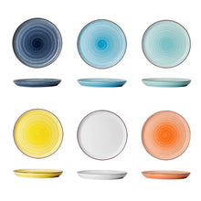 Load image into Gallery viewer, 10 Inch Porcelain Side Appetizer Plates, Hot Assorted Color, Set of 6
