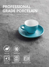 Load image into Gallery viewer, 2 Ounce Porcelain Cappuccino Cups with Saucers, Hot Assorted Color
