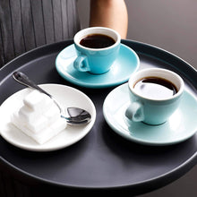 Load image into Gallery viewer, 2 Ounce Porcelain Cappuccino Cups with Saucers, Hot Assorted Color
