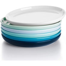 Load image into Gallery viewer, 7.4 Inch Porcelain Round Dessert Plates, Cool Assorted Color, Set of 6
