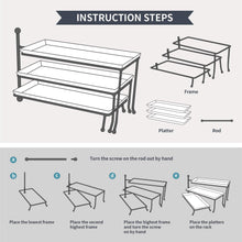 Load image into Gallery viewer, 3 Tier Porcelain Rectangular Serving Platters and Stand
