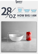 Load image into Gallery viewer, 28 Ounce Porcelain Curved Bowls, Cool Assorted Color, Set of 6
