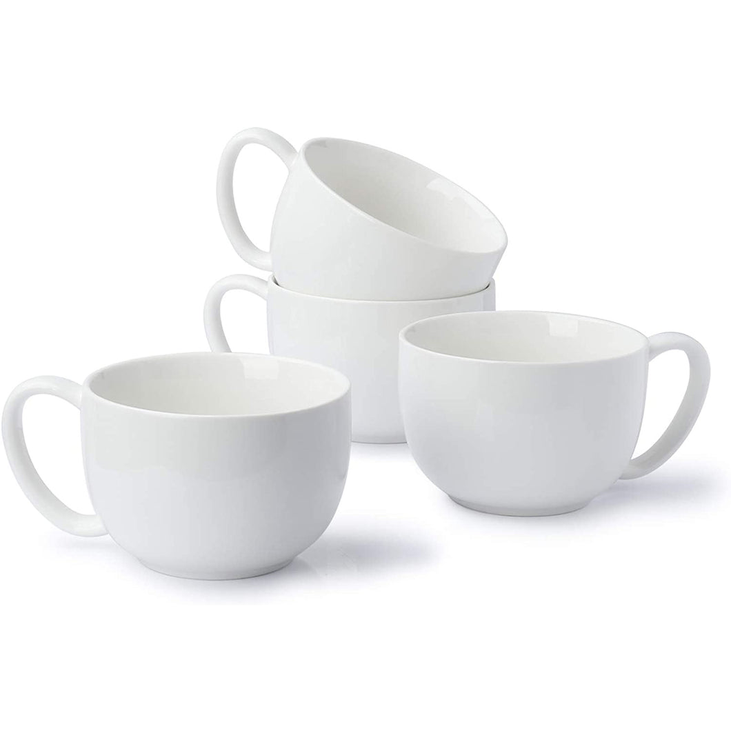 22 Ounce Porcelain Jumbo Mugs, Set of 4