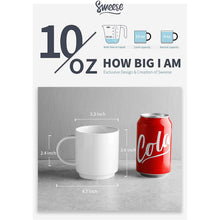 Load image into Gallery viewer, 10 Ounce Porcelain Stackable Coffee Cups, Cool Assorted Color, Set of 6
