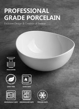 Load image into Gallery viewer, 42 Ounce Porcelain White Curved Bowls, Set of 4
